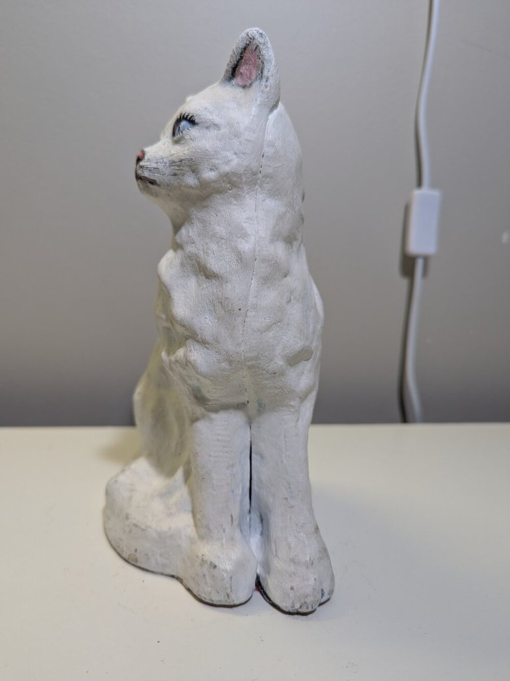 Vintage Antique Original Creations Co. Model #402 Sitting White Cat Door Stop - Picture 2 of 6